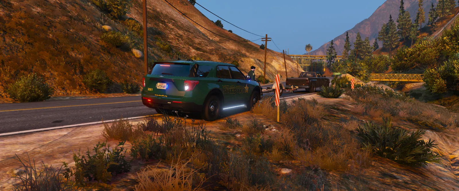 BSO Explorer on a traffic stop on a mountain road
